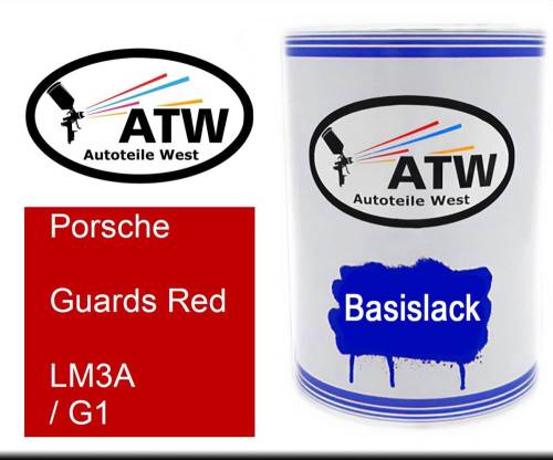 Porsche, Guards Red, LM3A / G1: 500ml Lackdose, von ATW Autoteile West.